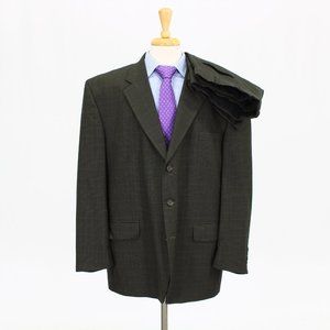 Stafford 50R 42x26 Green Check 3-Button Suit R349